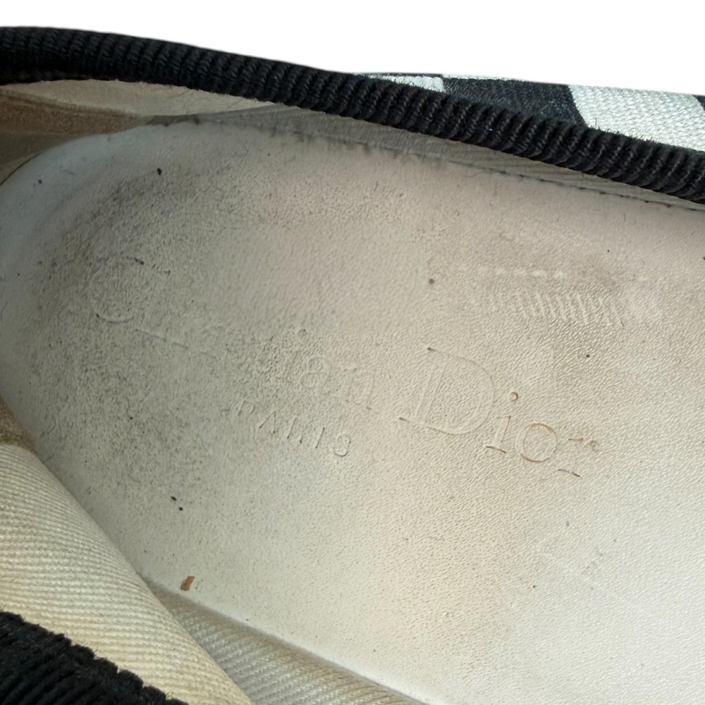 Christian Dior J'Adior Black White Checkerboard Canvas Flats 36.5 CL0118 - Picture 4 of 7